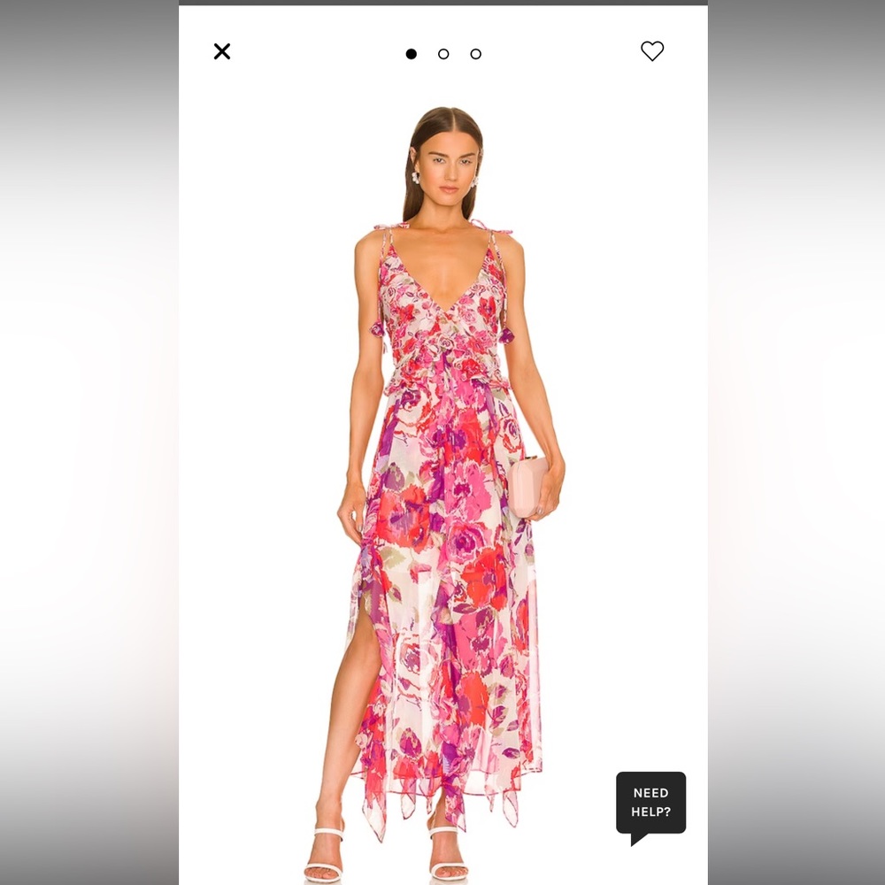 MISA Los Angeles Diana Dress in White Coming Up Roses